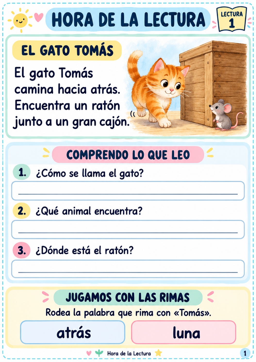 Página de muestra: El gato Tomás